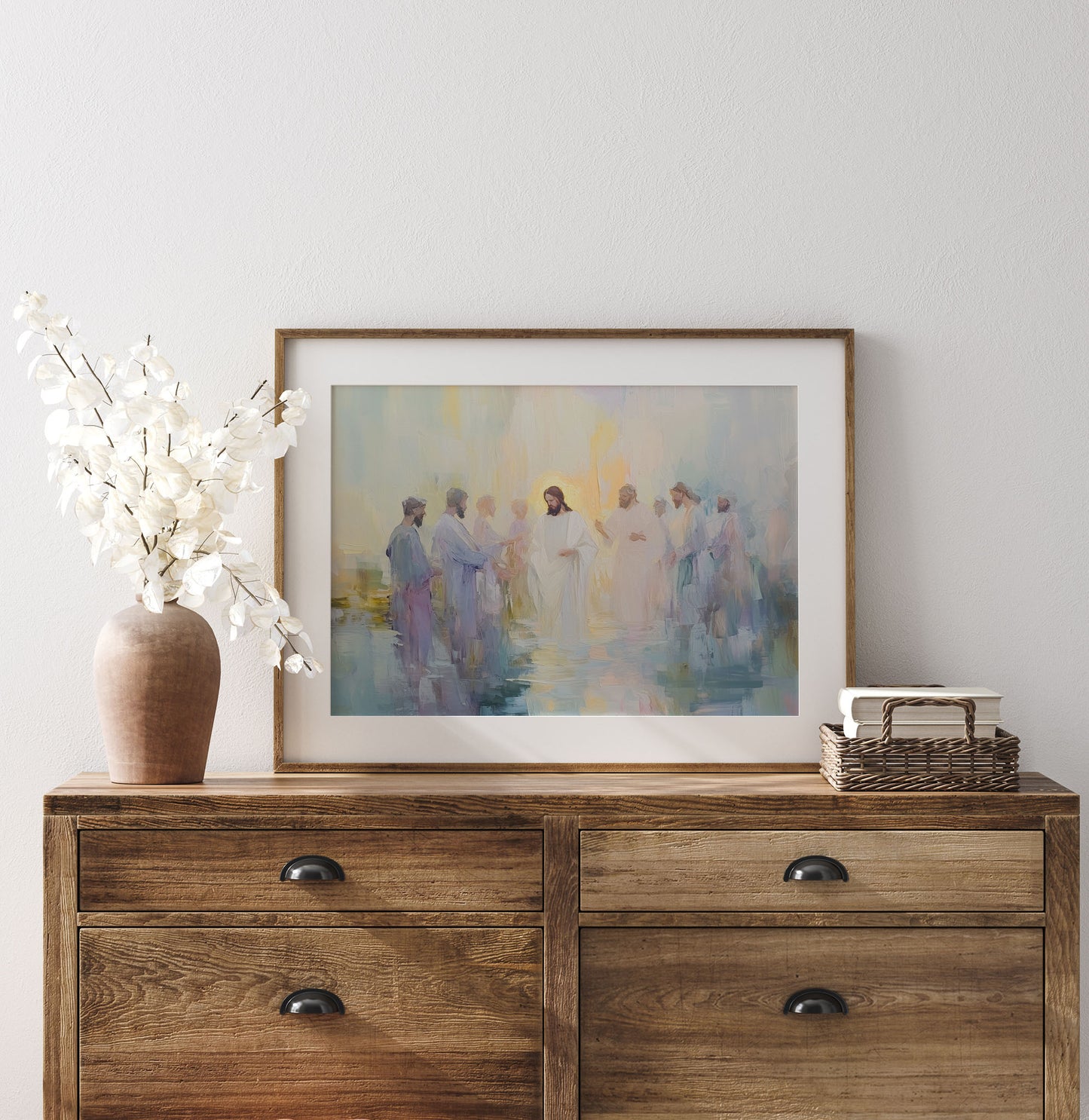 Jesus Being Baptized - Christian Artwork