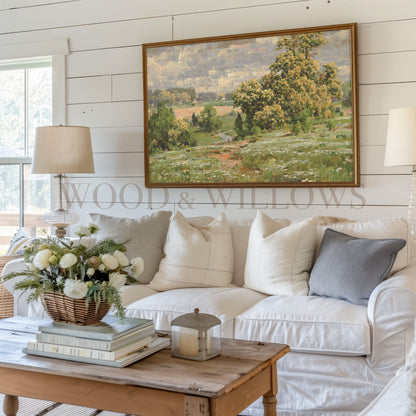 Beautiful 19th Century Landscape Giclée Print – Nature Scene on Canvas & Archival Paper