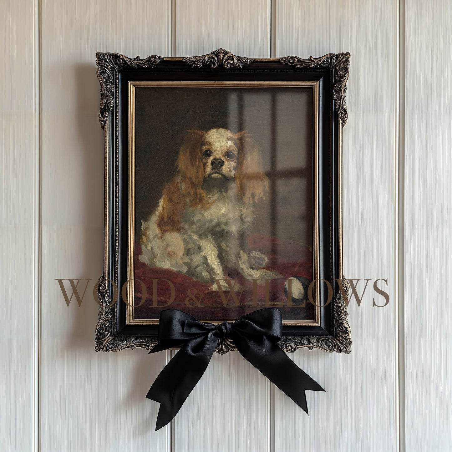 Vintage King Charles Spaniel Print – Antique Dog Artwork Giclée on Canvas & Archival Paper