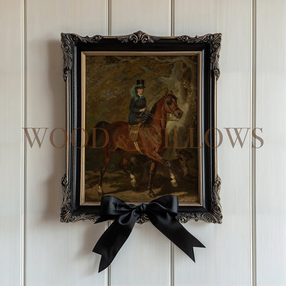 Vintage Lady on Horseback Print – 19th Century Giclée Art on Canvas & Archival Paper