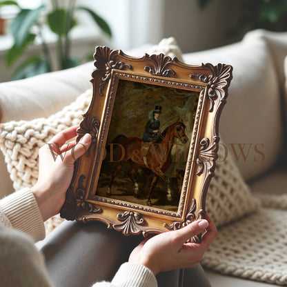 Vintage Lady on Horseback Print – 19th Century Giclée Art on Canvas & Archival Paper
