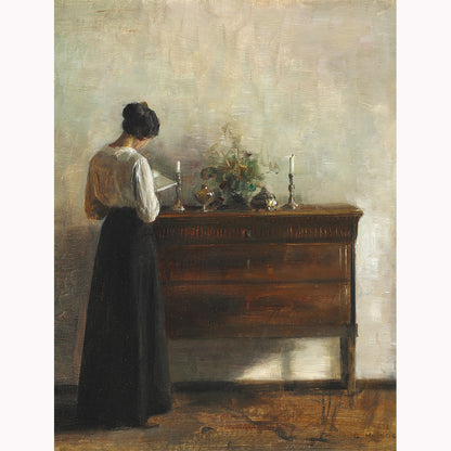 Vintage Lady at the Dressing Table Print – 19th Century Giclée Art on Canvas & Archival Paper