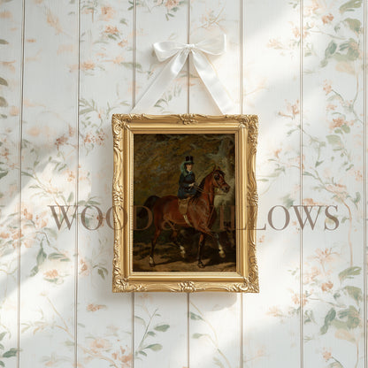 Vintage Lady on Horseback Print – 19th Century Giclée Art on Canvas & Archival Paper