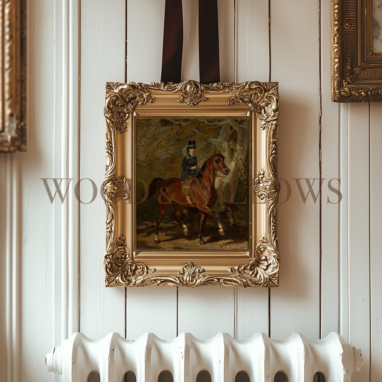 Vintage Lady on Horseback Print – 19th Century Giclée Art on Canvas & Archival Paper
