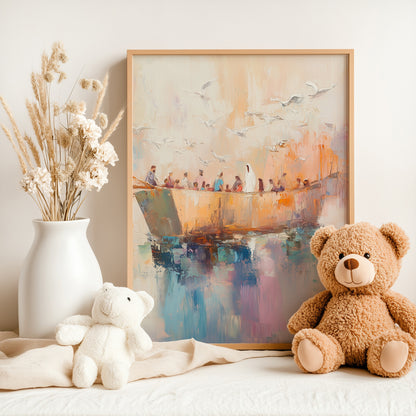 Modern Noah’s Ark Christian Wall Art – Faith-Inspired Decor for Your Home