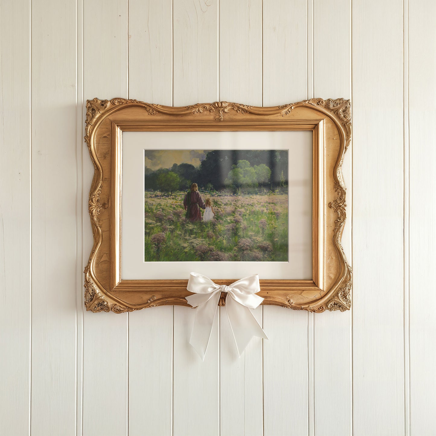 Jesus in Green Pastures – Faith-Inspired Print of Christ's Divine Guidance and Peace