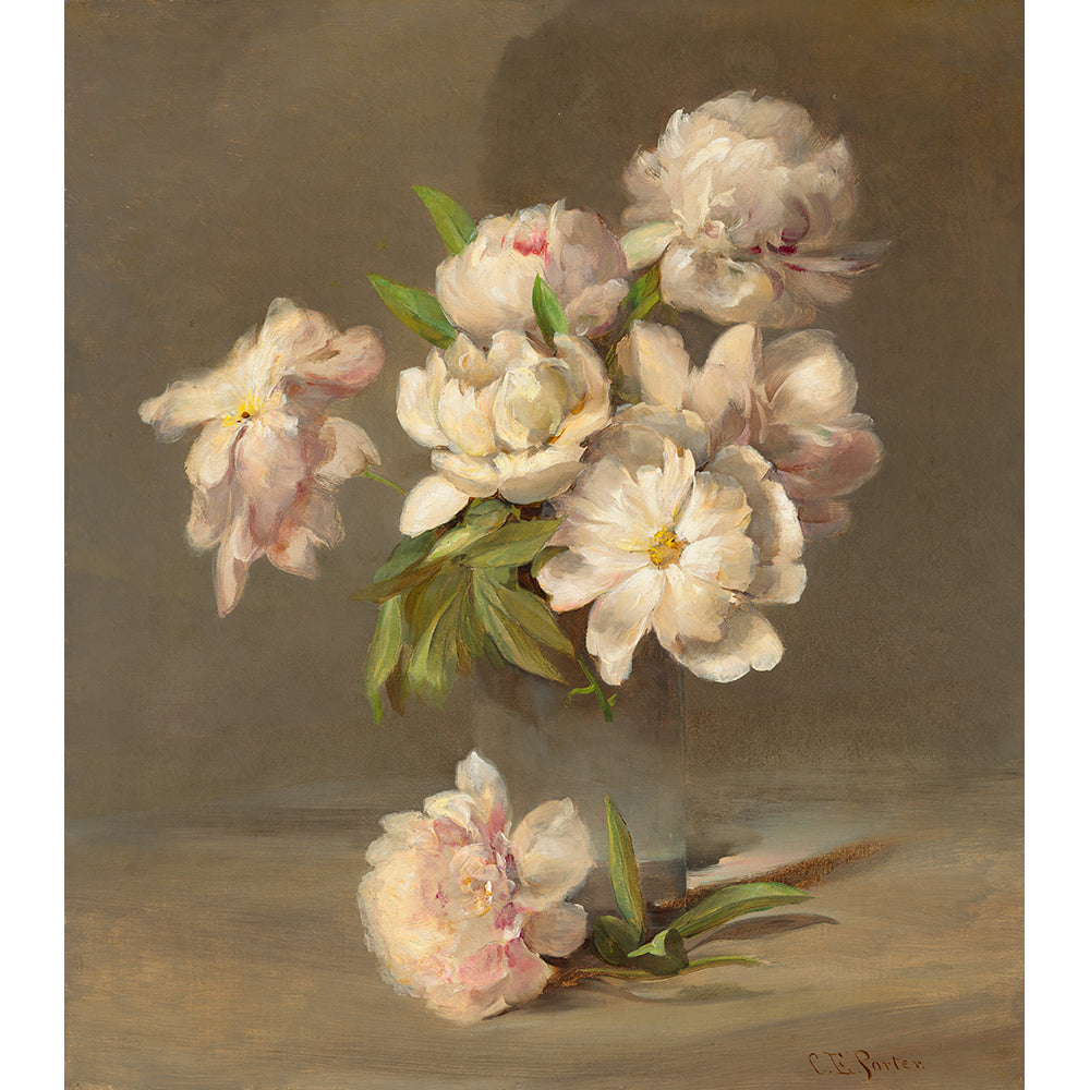 Vintage Peony Flower and Vase Print – Elegant Floral Art for Home Decor