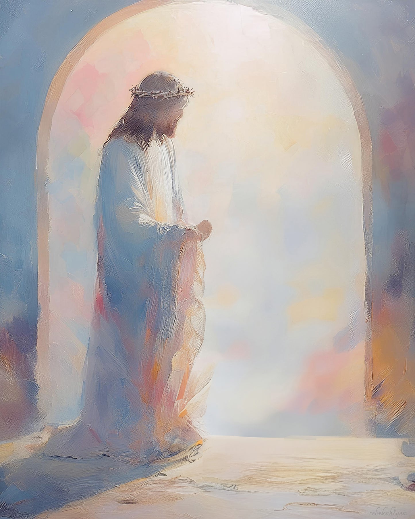 Jesus Before the Cross – Crown of Thorns Art Print | Passion of the Christ | Faith-Based Christian Wall Art